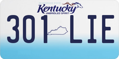 KY license plate 301LIE