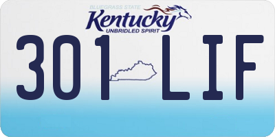 KY license plate 301LIF