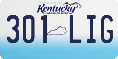 KY license plate 301LIG