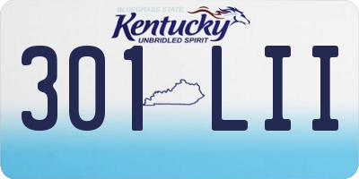 KY license plate 301LII