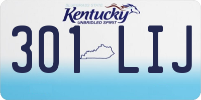 KY license plate 301LIJ