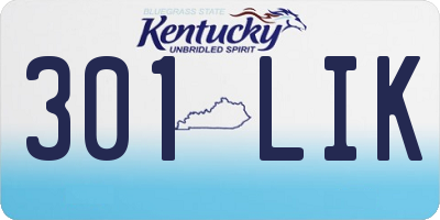 KY license plate 301LIK