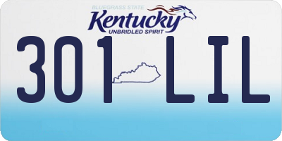 KY license plate 301LIL