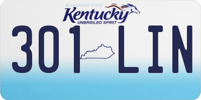 KY license plate 301LIN