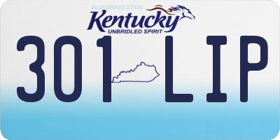 KY license plate 301LIP