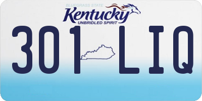 KY license plate 301LIQ