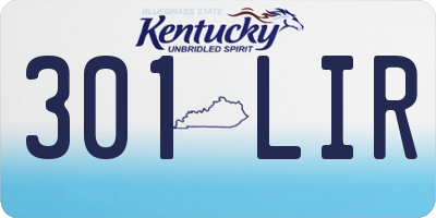 KY license plate 301LIR