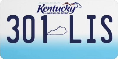 KY license plate 301LIS
