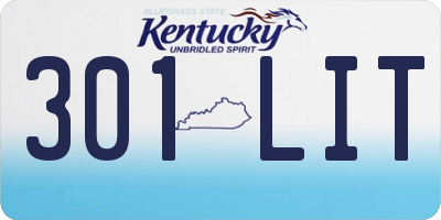 KY license plate 301LIT