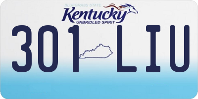 KY license plate 301LIU