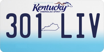 KY license plate 301LIV