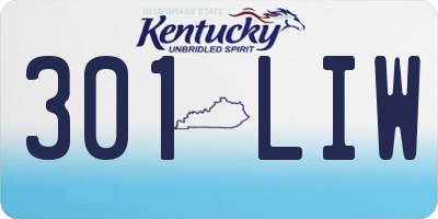 KY license plate 301LIW