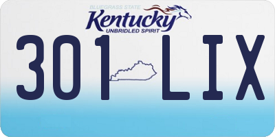 KY license plate 301LIX