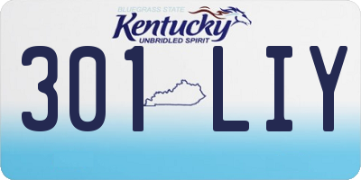 KY license plate 301LIY