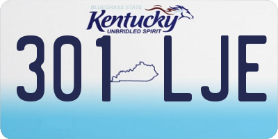 KY license plate 301LJE