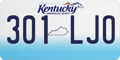 KY license plate 301LJO