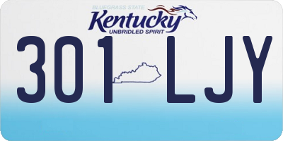 KY license plate 301LJY