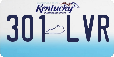 KY license plate 301LVR