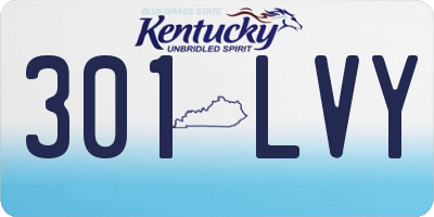 KY license plate 301LVY