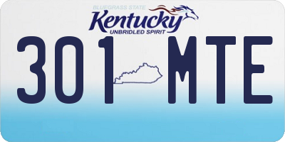 KY license plate 301MTE