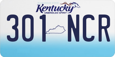 KY license plate 301NCR