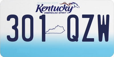 KY license plate 301QZW