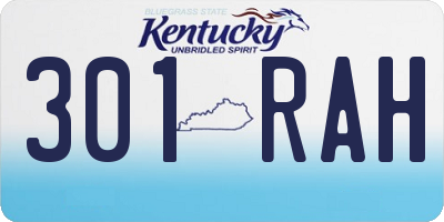 KY license plate 301RAH