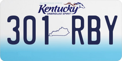 KY license plate 301RBY
