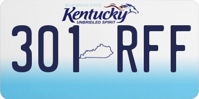 KY license plate 301RFF