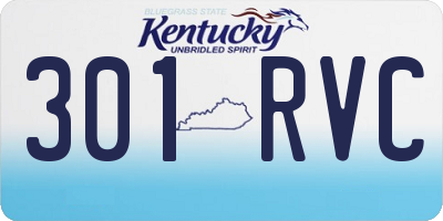 KY license plate 301RVC