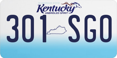KY license plate 301SGO