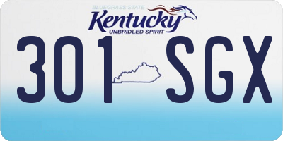 KY license plate 301SGX