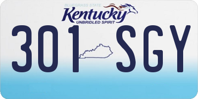 KY license plate 301SGY