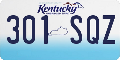 KY license plate 301SQZ