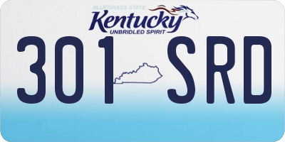 KY license plate 301SRD