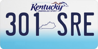 KY license plate 301SRE