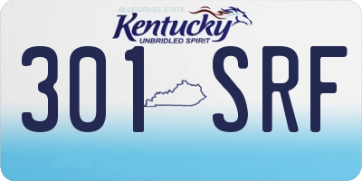 KY license plate 301SRF
