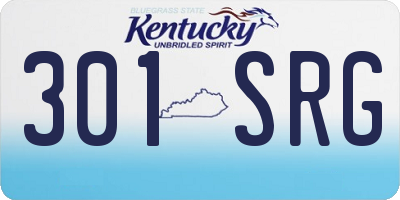 KY license plate 301SRG