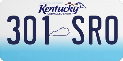 KY license plate 301SRO