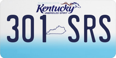 KY license plate 301SRS