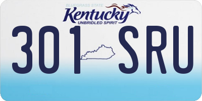 KY license plate 301SRU