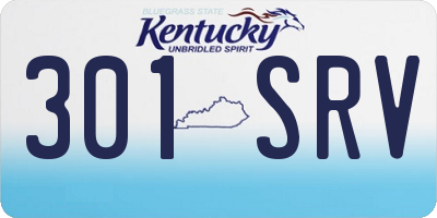 KY license plate 301SRV