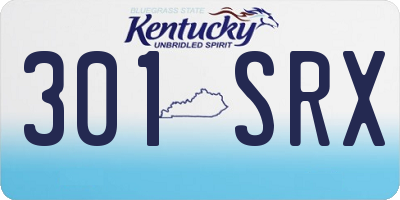 KY license plate 301SRX