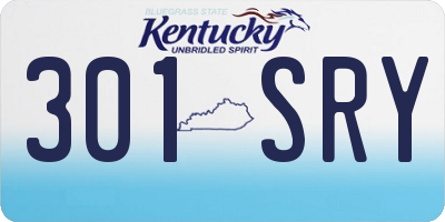 KY license plate 301SRY