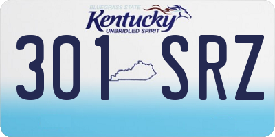 KY license plate 301SRZ
