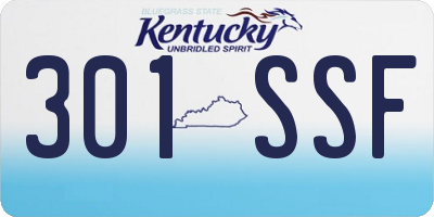 KY license plate 301SSF
