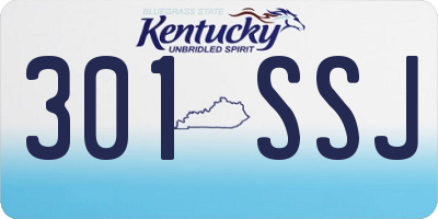 KY license plate 301SSJ