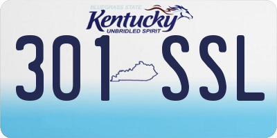 KY license plate 301SSL