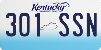 KY license plate 301SSN