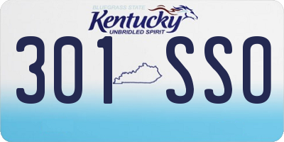 KY license plate 301SSO